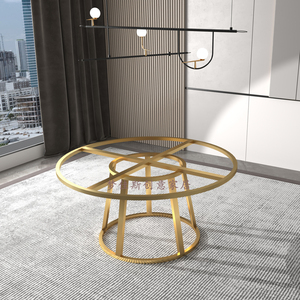 圆形桌脚不锈钢圆桌支架大理石岩板餐桌腿大圆桌腿碳素钢支撑底座