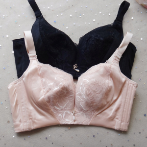 全罩杯薄款无海绵聚拢大胸显小收副乳文胸 无钢圈内衣女75b c d34