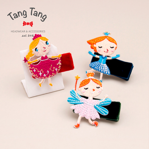 tangtang儿童发饰 童话公主女童发夹边夹后脑勺头饰顶夹刘海发卡