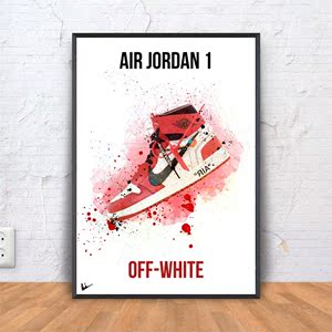 装饰有框挂画墙壁篮球鞋海报乔丹系列耐克air jordan 收藏