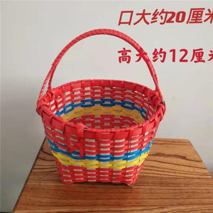 塑料打包带 纯手工编织提篮花篮手提篮包装带鸡蛋篮儿童玩具篮