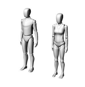 男女人体模型模特 关节可动犀牛rhino代c4d/3dmax/maya建模型