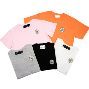 掀潮儿 trunks 多色新款刺绣太阳花短袖t恤经典男女情侣宽松潮tee