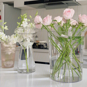 醒花桶亚克力家用花瓶鲜花养花插花花筒塑料法式深水专业花店专用