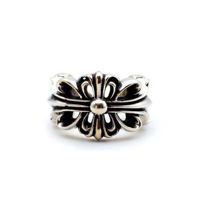 专柜正品代购chromehearts克罗心戒指十字花镂空纯银男女小众对戒