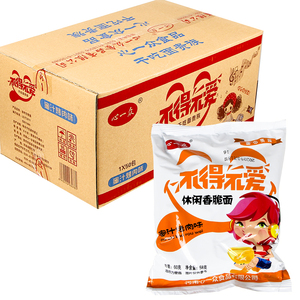 心一众不得不爱香脆面蜜汁烤肉味干吃面60克*50袋整箱包邮方便面