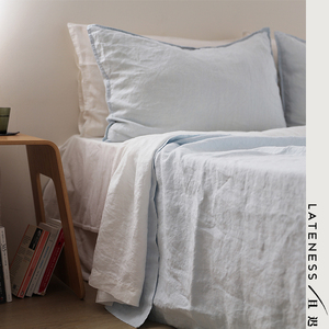 且迟 |【汉麻 hemp】冰水蓝 22春夏新款 100%汉麻床品 床单床笠款