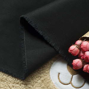 黑色纯棉斜纹布料 秋冬加厚弹力外套裙子 西裤阔腿裤优质服装面料