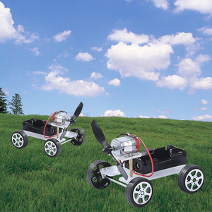 科技小制作 科学实验自制塑料迷你风力小车 学生拼装电动教具