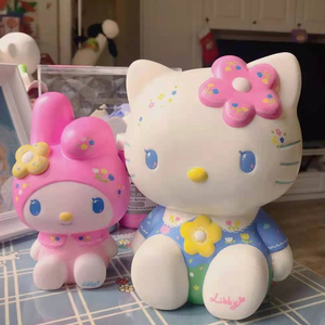 热卖摔不坏涂色石膏娃娃hello kitty 涂鸦存钱罐儿童手工绘画玩具