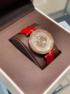 ido手表ido玫瑰之约新款时尚腕表满钻真皮石英表女款高端时尚礼物