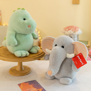 新款胖胖系列公仔可爱大象恐龙和马大肚玩偶陪伴安抚毛绒玩具礼物
