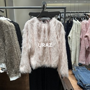 SH&UR女装2023秋冬季时尚魅力高阶优雅氛围百搭毛毛外套