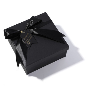 ins风礼盒黑色高档丝带许愿兔礼品盒包装盒空盒装生日礼物大盒子