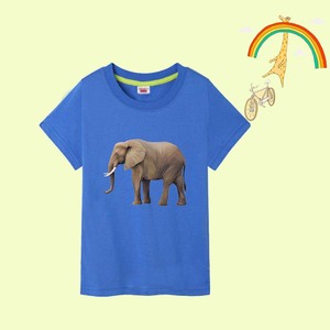 大象图案衣服儿童夏季短袖t恤女童小象卡通童装卡通男童纯棉体恤