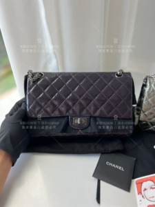 Chanel/香奈儿紫色漆皮2.55中号链条包 尺寸约28*17*10 公价八万