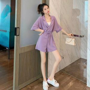 连体阔腿裤夏套装