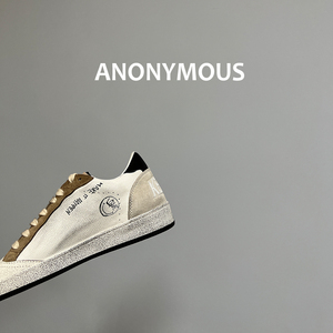 【Anonym】超火~博主款 23ss镶钻平底鞋系带小脏鞋休闲板鞋小白鞋