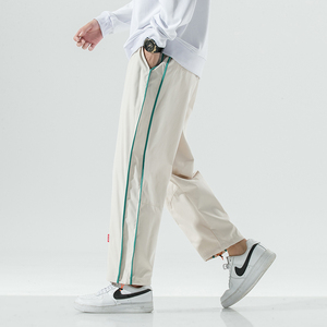 侧面束腿裤男