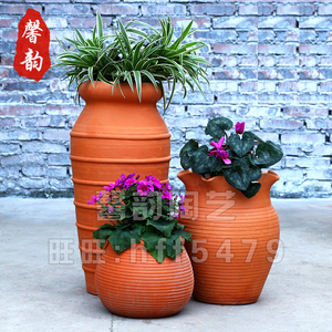 园林景观小品户外绿化装饰花盆个性化欧式陶罐组合粗陶土花瓶花坛