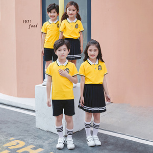 幼儿园园服夏季短袖英伦风班服定制纯棉T恤学院风校服套装小学生