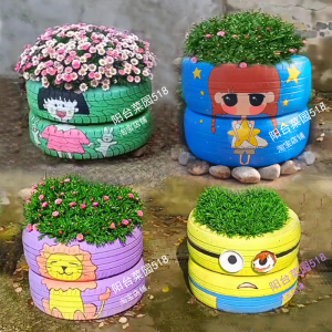 废轮胎创意花盆