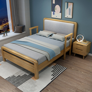 2米老年人用硬板床护理床带扶手护栏老人床