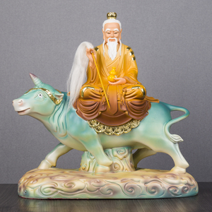 新款骑牛太上老君道教神像道德天尊青牛道教祖师供奉工艺品摆件