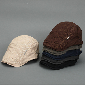 前进帽贝雷帽夏季时尚潮英伦帽子男卡其色男夏潮牌夏天休闲鸭舌帽