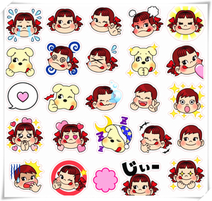 手账贴纸 diy手账周边 相册贴画line表情贴纸 奶油妹不二家头像