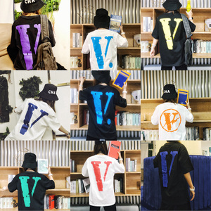 王一博同款vlone friendst恤pop限定大v宽松情侣男女陈冠希短袖os