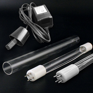 紫外线消毒灯管镇流器12W 水处理UV杀菌灯管单端四针石英套管灯罩