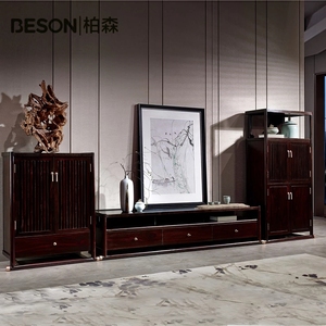 000人付款天猫柏森家具传承系列刺猬紫檀实木 餐桌新中式餐厅家具 t