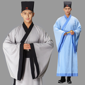 汉服男成人古装侠客服古代秀才书生服演出服秀才装才子表演服定制
