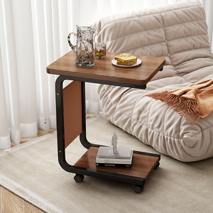 小茶几可移动客厅家用床边桌带轮沙发边几简约现代创意床头置物架
