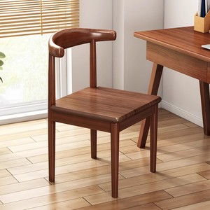 餐椅家用餐桌椅子北欧仿实木牛角椅子靠背椅现代简约吃饭椅子凳子