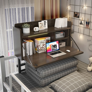 床上桌大学生宿舍书桌可折叠懒人小桌子悬空上铺带锁笔记本电脑桌