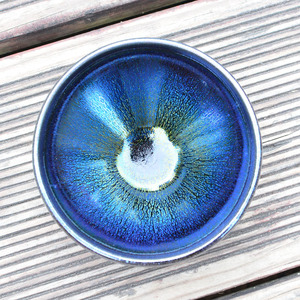 萧家油滴极光彩色建盏手工铁胎主人杯七彩天目茶杯品茗杯单杯