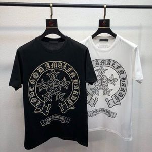 ed hardy埃德哈迪克罗心十字架马蹄花父亲节烫钻短袖t恤男女同款