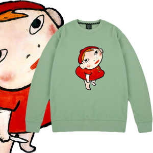 奈良美智拿刀女孩背后藏刀卡通动漫日系男女圆领卫衣