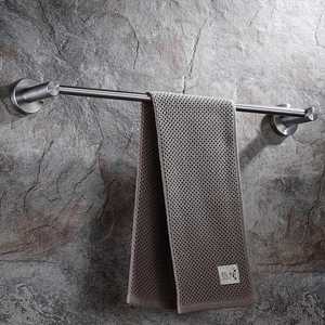 毛巾架单杆304不锈钢卫生间架子厕所挂杆浴室毛巾杆1米加长免打孔