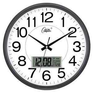 康巴丝客厅家用挂钟大号静音圆形钟表简约现代时钟创意大字石英钟