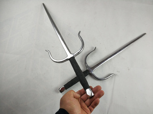 精品点穴尺笔架叉梅山铁尺短叉浪人叉双叉功夫铁尺三股叉冷兵十手