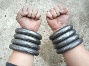 手工锻打功夫负重铁环铁线拳洪家拳铁臂功咏春练功环金刚圈定制