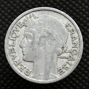 欧洲 法国2法郎硬币 年份随机 (女头图案) 旧钱币 铝币27mm