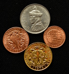 【包邮】不丹硬币4枚一套 全新未流通 外国钱币硬币