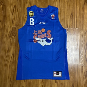 李宁赞助cba中国篮球联赛上海东方大鲨鱼男篮刘炜球员版球衣背心