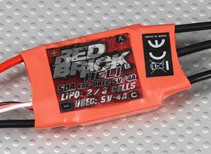 HobbyKing Red Brick 50A ESC带3A BEC 电调固定翼直升机好盈铂金