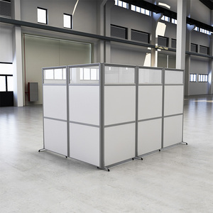 办公室工厂移动屏风玻璃隔断简易活动车间仓库可折叠隔断带轮屏风