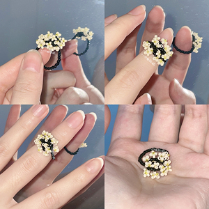 一只猪钰鹅 落地繁星戒指 夜桂花女式自制手工编织米珠饰品进口珠